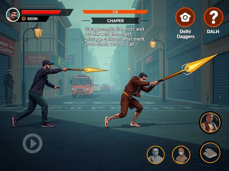 Delhi Dagger gameplay screenshot showing combat in Delhi streets